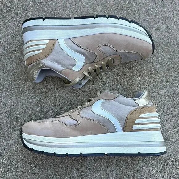 Voile Blanche Sneakers Leather Platform Size 40 - Picture 2 of 14